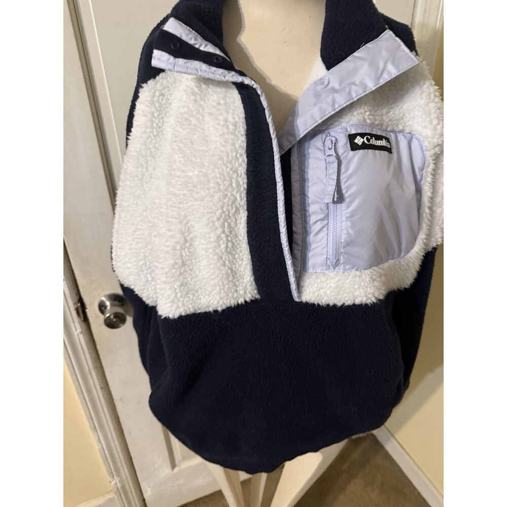 Women's Columbia Lodge Sherpa Dark Nocturnal Pullover Fleece Size XL ( 16-18)